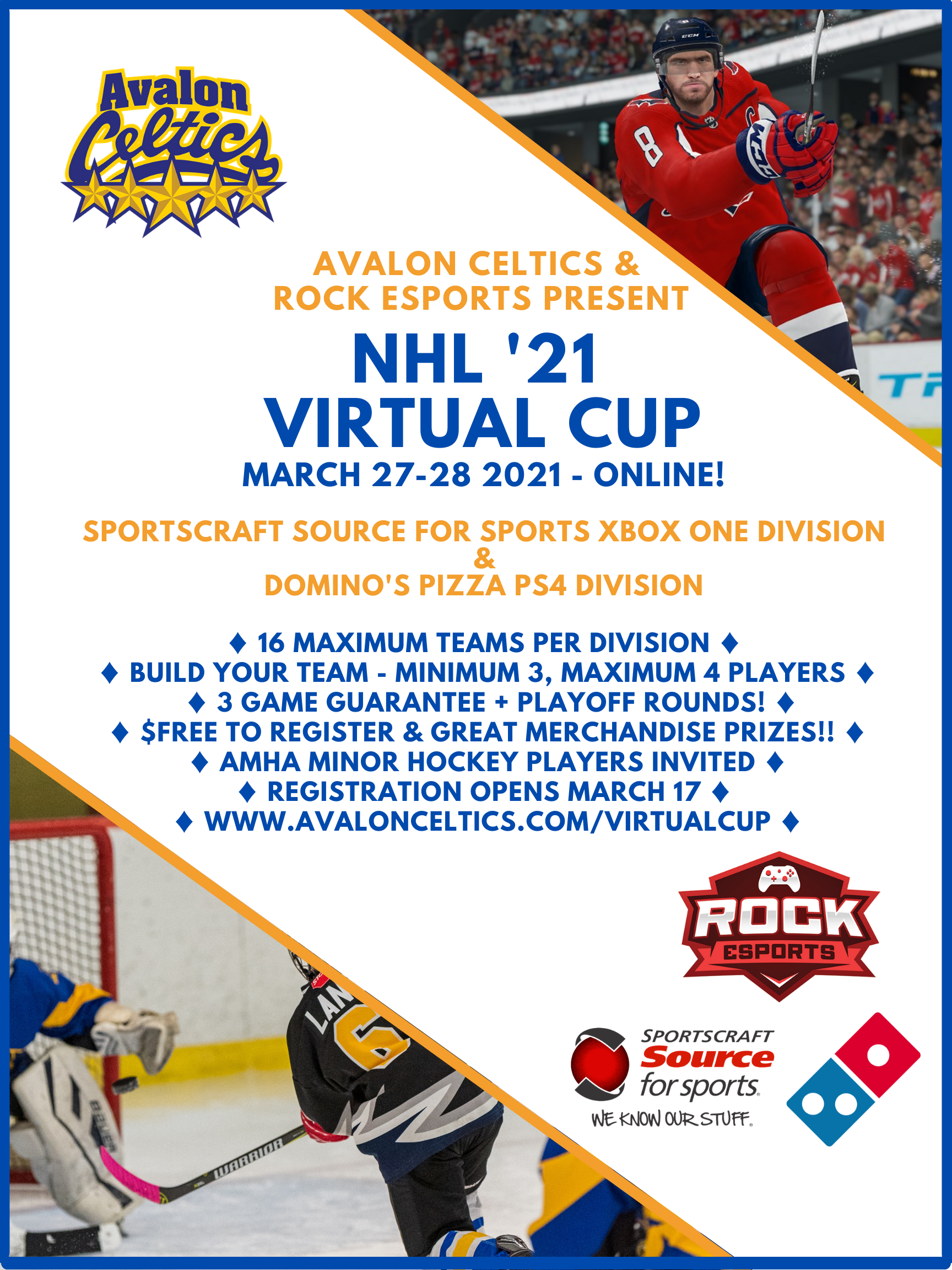 Avalon Celtics and Rock ESports Present the NHL 21 Virtual Cup!